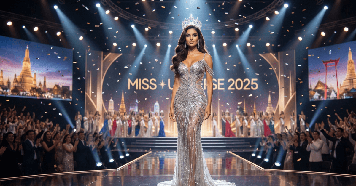 Fátima Bosch crowned Miss Universe 2025 on stage in Bangkok during the coronation finale.