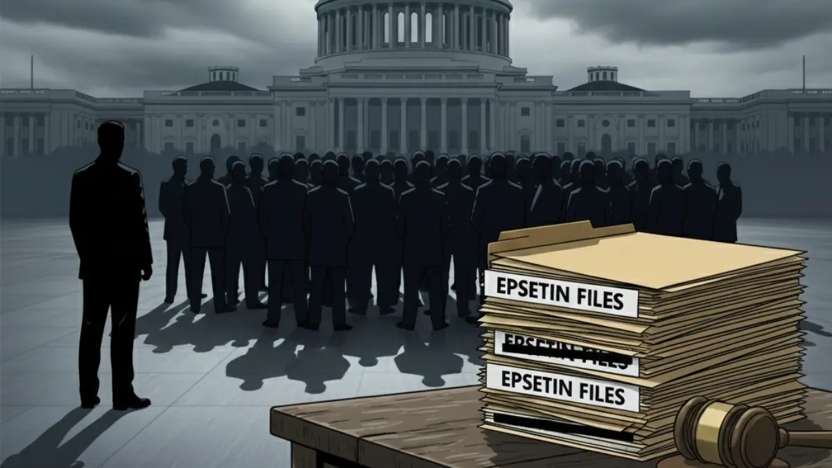 Clay Higgins lone vote against Epstein Files Transparency Act showing 427-1 House vote tally with U.S. Capitol building background